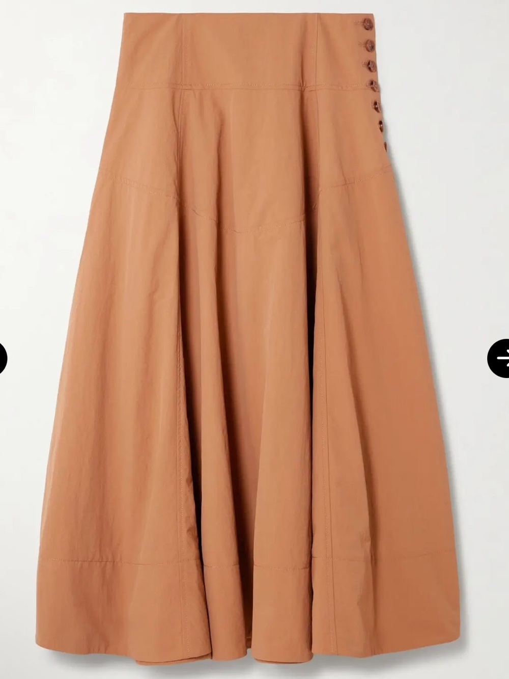 Ulla Johnson Cedar Rust Tan Button Accent Maxi Midi Skirt - Picture 3 of 12